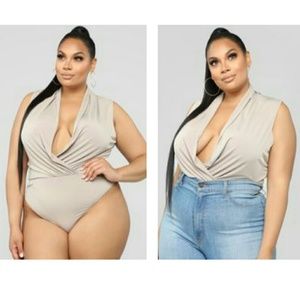 Fashion Nova Taupe Bodysuit 2x Plus